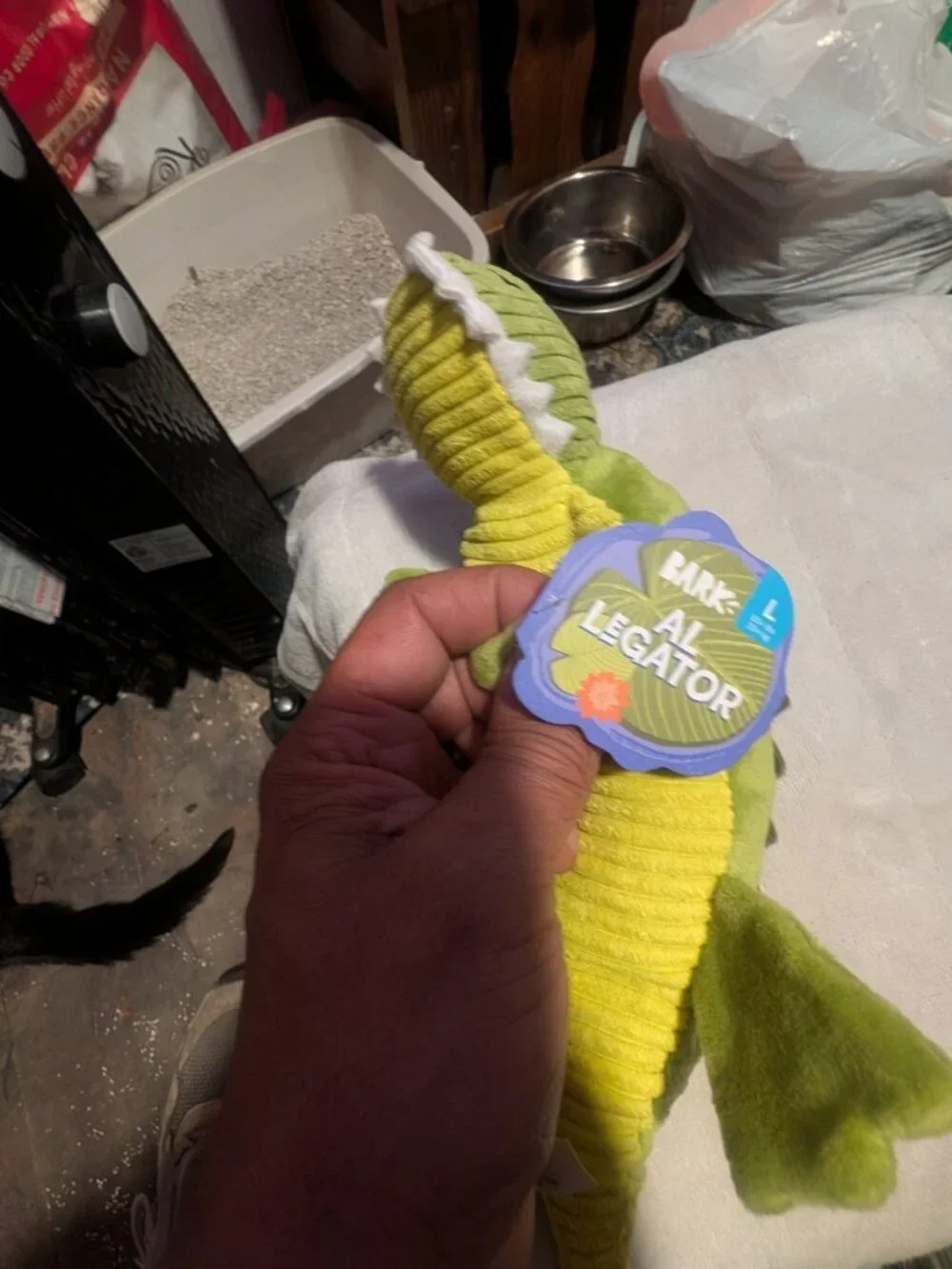 BarkBox Al LeGator Alligator Crocodile Swamp Plush Dog Toy Large L Squeaker NWT
